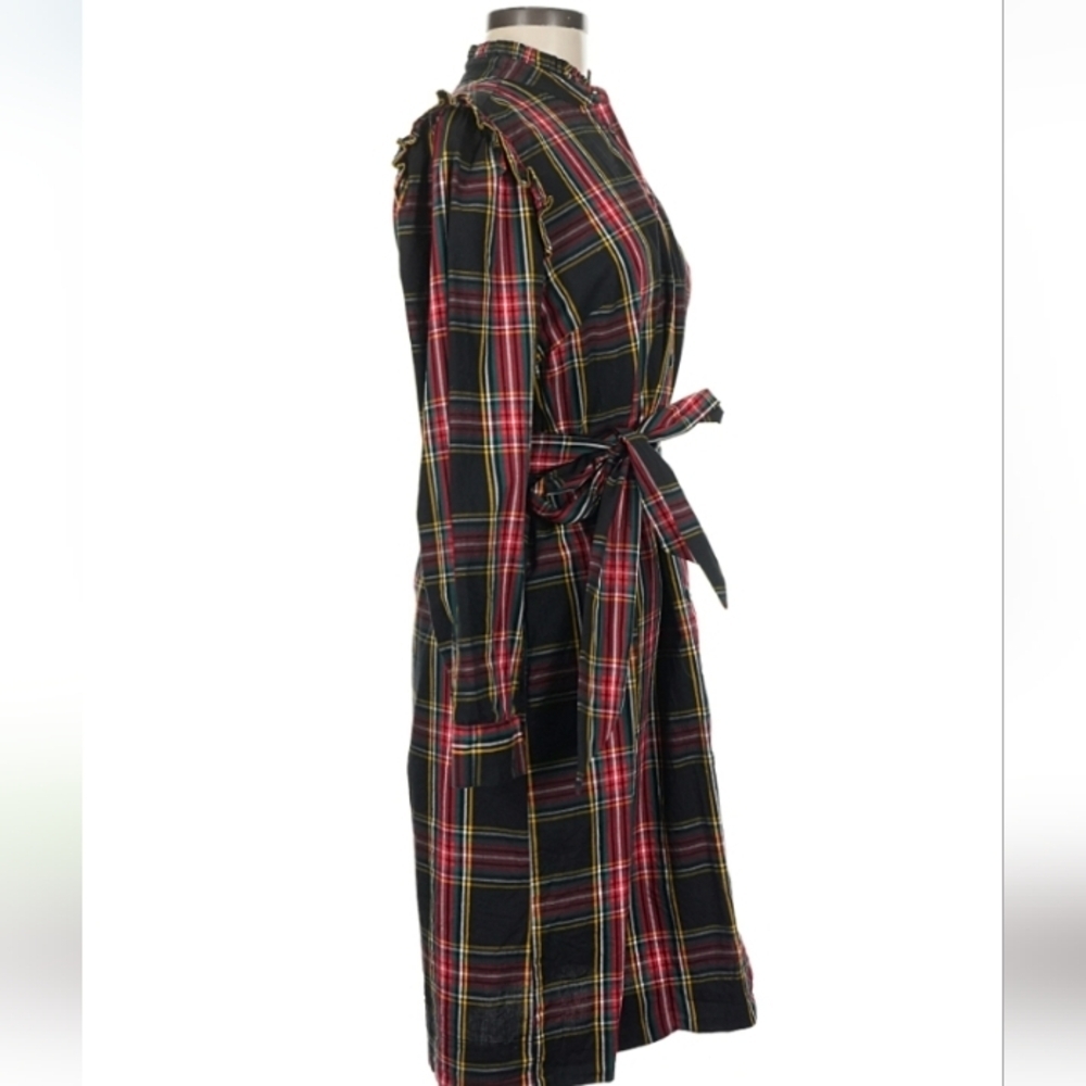 J.Crew Factory Black Plaid Flannel Shirtdress 8 $70 Retail - Picture 5 of 9